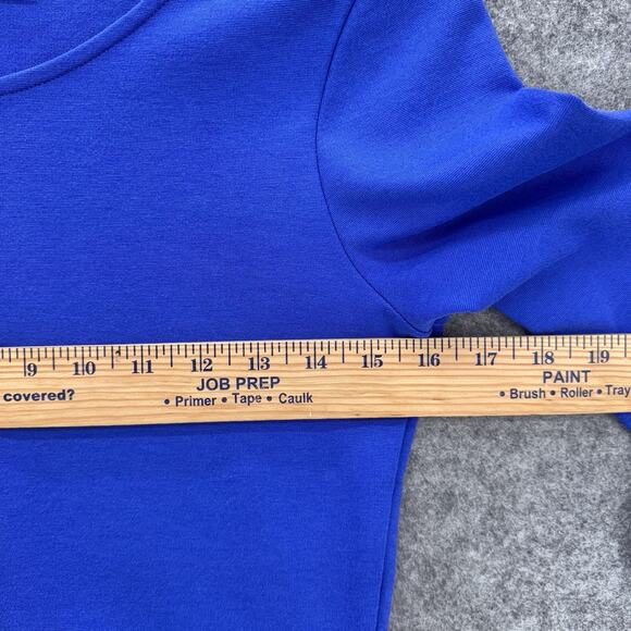 Kettlewell Women Ada Ponte Top Size Small Blue Peplum Tulip Cuff Office Capsule - Picture 7 of 8